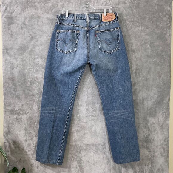 Levis 501 XX Jeans Mens 36x32 Blue Denim Pants Button Fly Distress Faded - Picture 2 of 13